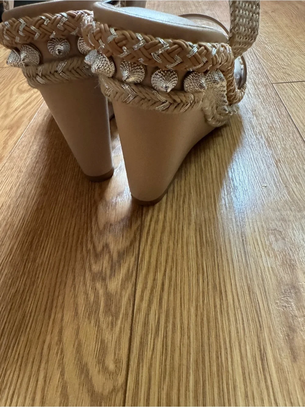 Charles by Charles David Beige Espadrille Wedge Sandals